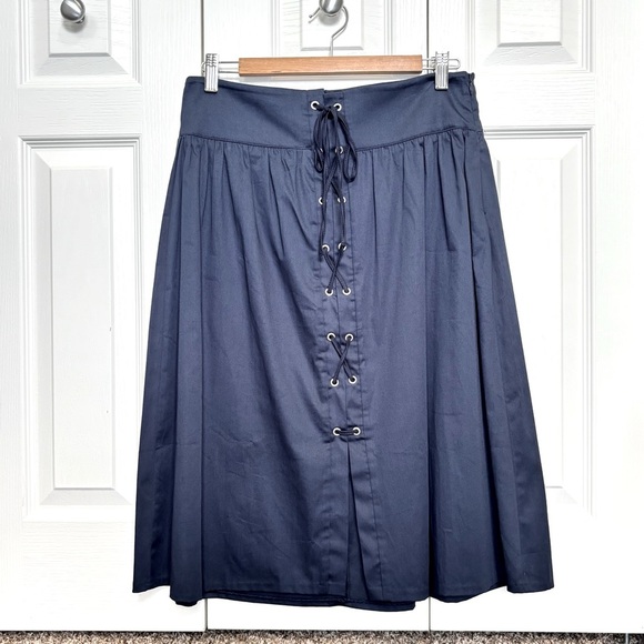Zara Navy Blue A-line Skirt - Picture 2 of 9